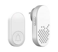 Sonnette • • Kit carillon avec 1 émetteur, 1 récepteur • Fonctionne à 304,8 m de portée • 32 sonneries • 5 volumes • LED • Porte pour salle de classe Ytp474 (Blanc2, 4,8 x 9,5 cm)