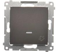 Sonnette - KONTAKT-SIMON - DD1L.01/46 - Bouton lumineux - Rétroéclairage - Marron mat métallisé