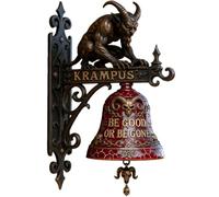 Sonnette Krampus : votre protecteur de vacances, cette sonnette murale en résine vintage est idéale pour les portes d'entrée, les porches et la décoration de la maison. (1 pièce)