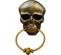 Sonnette lumineuse en forme de tête de mort pour Halloween, heurtoir de porte squelette décoration pour maisons hantées et fêtes à thème, ajoute un effet étrange pour les visiteurs 1 pièce (cuivre)