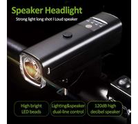 Sonnette Lumineuse Led Pour Vélo, Haut-Parleur, Télécommande Frontale, Lanterne De Bicyclette, Rechargeable Par Usb, Lampe Torche Pour Bicyclette, 2000mah