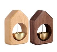 Sonnette Magnétique En Laiton | Carillon D’Entrée Vintage En Bois | Sonnette Adhésive Sans Fil Pour Ouverture De Porte | Décoration Pour Maison, Jardin, Véranda Et Boutique