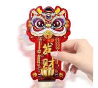 Sonnette Magnétique Porte,Ornement Lion en Bois du Nouvel an Chinois - Sonnette Porte Bois Aimanté,pour Chambre Salle de Classe Garage Devant Extérieur Intérieur Entrée Boutique Bureau à