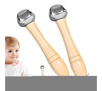 Sonnette manuelle pour enfants | 2 hochets en bois avec bataille, hochet d'apprentissage précoce - pour la maison de ole maternelle fête scolaire préscolaire anniversaire rallye camping