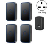 Sonnette musicale sans fil Kajiasi A19 1 à 4, sans batterie, prise standard UK (noir) - 1 pour 1 US (blanc)