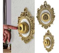 Sonnette « Press for Champagne » - 14,5 x 22 x 14,5 cm - Fer doré - Cloche de concierge avec sonnette (1 sonnette décorative)