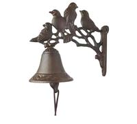 Sonnette rustique - Horloge murale décorative en fonte solide avec motif d'oiseau vintage finition charmante, esthétique intemporelle | Sonnette de porte mélodique pour porte d'entrée, p