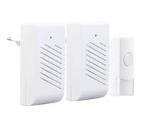 Sonnette sans fil - 1 bouton et 2 carillons - 16 mélodies - Portée 30 m - IP44 - 230 V