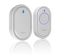 Sonnette sans fil, 500 ft Range 0-110 dB Mute Mode 39 Sonnettes, 5 Niveaux de Réglage du Volume et Sonnette avec Lumière LED, Facile à installer dans le Bureau, Hôtel,Maison,Villa,App