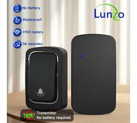 Sonnette sans fil, aucune batterie requise, étanche, auto-alimentée, ensembles de sonnettes de porte, carillon cinétique pour la maison et l'extérieur white 2to1