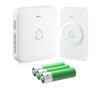 Sonnette sans Fil, AVANTEK Sonnette sans Fil extérieur étanche 400 m étanche, Kit de Carillon électronique, IP55 Eau et poussière, 52 mélodies aux 5 Niveaux de Volume, Batteries incluses, WA-11