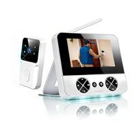 Sonnette sans Fil avec Caméra 1080P Étanche IP65, écran 4,3 Pouces, Communication Bidirectionnelle, Vision Nocturne Infrarouge, sans Application Ni Wi-FI, Compatible avec Les Cartes TF