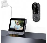 Sonnette sans Fil avec Caméra 1080P Exterieur étanche Interphone Vidéo avec écran Filaire de 4,3 Pouces Visiophone 170° Vision Nocturne Audio Bidirectionnel,sans Abonnement,sans App,sans WiFi