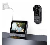 Sonnette sans Fil avec Caméra 1080P Exterieur étanche Visiophone Bluetooth Interphone Vidéo avec écran IPS de 4.3 Visiophone 170° Vision Nocturne Audio Bidirectionnel,Fonction Intercommunication