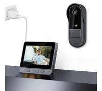 Sonnette sans Fil avec Caméra 1080P Exterieur étanche Visiophone Bluetooth Interphone Vidéo avec écran de 4.3'' Visiophone 170° Vision Nocturne Audio Bidirectionnel,sans Abonnement,sans App,sans WiFi