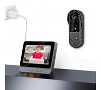 Sonnette sans Fil avec Camera 1080P Interphone Video sans Fil Audio Bidirectionnel avec écran IPS 4,3 Pouces Visiophone Grand Angle 170° Vision Nocturne sans Abonnement WiFi Sonnette Vidéo Caméra