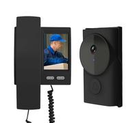 Sonnette sans Fil avec Camera 1080P Visiophone Sans Fil Avec écran IPS De 3.5 IP44 Pas de WIFI Requis Rétro Interphone Video Vision Nocturne Infrarouge Volume Très Fort De Vision : 35° Sonnette -Boir