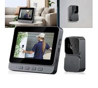 Sonnette sans Fil avec Camera 1080P Visiophone sans Fil avec écran IPS De 4.3 Interphone Video sans Fil Pouces,Portier Vidéo
