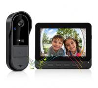 Sonnette Sans Fil avec Camera 1080P Visiophone Sans Fil Exterieur Étanche avec Écran IPS de 4.3 Interphone Video Bluetooth Audio Bidirectionnel Visiophone Connecté Les Personnes Âgées Enfant Peuvent