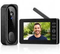 Sonnette Sans Fil avec Camera avce Écran 4,5'' Sans WiFi ni App 2.4GHZ | Audio Bidirectionnel Interphone Video Exterieur Étanche Visiophone Ecran Portier Video Sans Fil Vision Nocturne 1080P
