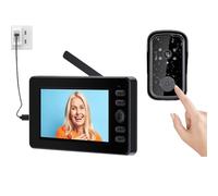 Sonnette sans Fil avec Caméra avec Écran 4.3" Visiophone Vidéo Exterieur étanche Interphone sans WiFi Interphone Bidirectionnel Vision Nocturne Appuyez Longuement pour Réveiller la Sonnette Extérieure