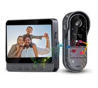 Sonnette sans Fil avec Caméra Extérieur Étanche 1080P, Visiophone Vidéo sans Fil Écran 4.3" Interphone Vidéo Exterieur Etanche avec écran Angle de Vision 170° Portier Vidéo pour Maison