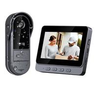 Sonnette Sans Fil Avec Caméra Extérieur Étanche 1080P,Visiophone Vidéo Sans Fil Écran 4.3"",Interphone Vidéo Pour Famille Angle