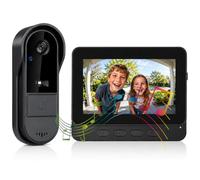 Sonnette sans Fil avec Caméra Extérieur Étanche 1080P, Visiophone Vidéo sans Fil Écran 4.3" Interphone Vidéo Exterieur Etanche avec écran Angle de Vision 170° Portier Vidéo pour Maison, Écran USB