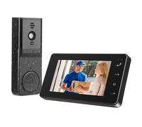 Sonnette sans Fil avec Camera, IP65 Visiophone sans Fil Exterieur Etanche, écran IPS de 4.3 1080P, Vision Nocturne, sans Abonnement
