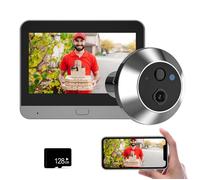 Sonnette sans fil avec caméra, sonnette vidéo, écran 4,3 pouces, audio bidirectionnel, vision nocturne, microphone intégré