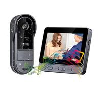 Sonnette Sans Fil Avec Caméra Surveillance, Visiophone Sans Fil Longue Portée, Interphone Vidéo Extérieur Étanche IP65, Sonnette 4,3’’ Écran USB, 800mah Batterie 800-900 Appels, Vision Nocturne