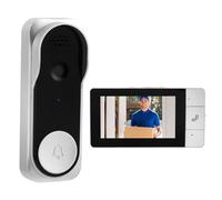 Sonnette sans Fil avec Caméra, Visiophone Vidéo Extérieur, sonnette vidéo étanche IP65 1080p avec Écran 4.3", angle de vision HD 360°, Audio bidirectionnel, vision nocturne, sans APP,sans WiFi