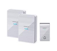 Sonnette sans fil Aigostar - 1 sonnette et 2 récepteurs - Portée de 150m - 36 mélodies - Étanche