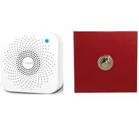 Sonnette sans fil carré acier rouge boite d'encastrement