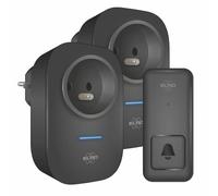 Sonnette Sans Fil Cinétique - avec 2 Récepteurs à Brancher - Sans Piles Nécessaires (DB4000PF-P1C2B)