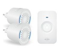 Sonnette sans fil ELRO DB2000 2 récepteurs compacts enfichables portée 200 m IP65 64 mélodies carillon de porte Blanc