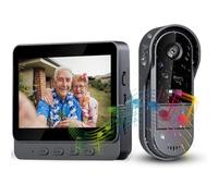 Sonnette sans Fil Exterieur Etanche 1080P avec écran IPS de 4.3‘’ Sonnette sans Fil avec Camera IP69 Visiophone Audio Bidirectionnel étanche Caméra HD 170° Interphone Vision Nocturne Infrarouge