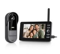 Sonnette sans Fil Exterieur Etanche avec Caméra 1080P, Sonnette sans Fil avec Camera et Écran 4,3", Visiophone sans Fil sans WiFi ni App, Interphone Video sans Fil 2.4GHz, Vision Nocturne, IP65