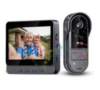 Sonnette sans Fil Exterieur Etanche avec écran IPS de 4.3 1080P Sonnette sans Fil avec Camera IP69 Visiophone Audio Bidirectionnel