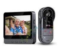 Sonnette sans Fil Exterieur Etanche avec écran IPS de 4.3 1080P Sonnette sans Fil avec Camera IP69 Visiophone Audio Bidirectionnel étanche Caméra HD 170° Interphone Vision Nocturne Infrarouge