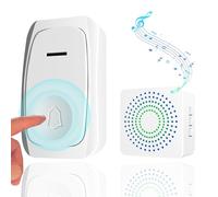 Sonnette sans Fil Exterieur Etanche IP55, Sonnette sans-Fil Longue Portée 400m, Carillon sans Fil avec 38 Mélodies au 3 Volumes, Kit Bouton Sonnette Exterieur pour Maison/Villa/Bureau/Hôtel