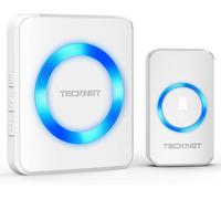 Sonnette Sans Fil Exterieur Étanche, Ip65 Étanche 400 Mètres Sonnette Electronique, 60 Mélodies 5-Niveaux Led Bleu, Pour Maison, Hôtel, Urgence-Blanc, Montage Mural