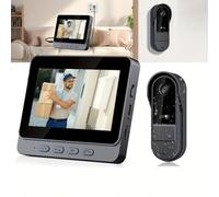 Sonnette Sans Fil Exterieur Etanche Zeerkeer IP69 Visiophone Sans Fil Avec écran IPS De 4.3 1080P Pas de WIFI Requis Interphone Video Vision Nocturne Infrarouge Sonnette Volume Très Fort Vision : 170°