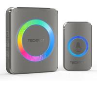 Sonnette Sans Fil, Ip65 Étanche 500 Mètres Sonnette Sans Fil Exterieur Etanche, 60 Mélodies 5-Niveaux Voyant Rvb, Pour Maison, Hôtel, Urgence-Gris