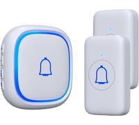 Sonnette sans Fil Ip66 étanche Mini Sonnette pour Enfant 1000ft Portée 115db Loud Smart Home Door Bell Kit pour Bureau De Classe, 2buttons 1receiver-w, E/U