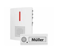 CASAcontrol Sonnette sans fil IPX4 avec signal sonore et lumineux FTK-120 - Blanc