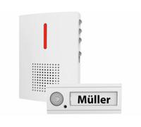 Sonnette sans fil IPX4 avec signal sonore et lumineux FTK-120 - Blanc Casa Control