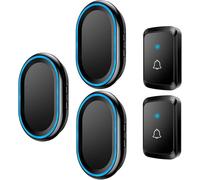 Sonnette sans Fil, Kit De Carillons De Porte sans Fil Enfichables Muraux étanches avec 1000 Pieds De Profondeur, 58 Mélodies Et 4 Niveaux De Volume, 2 émetteurs 3 Récepteurs, White