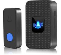 Sonnette sans Fil, Mini Sonnette de Porte IP55 Exterieur Étanche Kit de Carillon Electronique Portée 150M, 38Mélodies au 5
