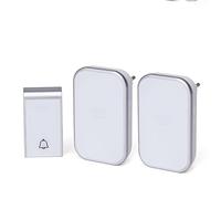 Sonnette sans fil numérique CA, blanc et argent, installation facile, alertes sonores, idéal pour améliorer la communication à la maison.